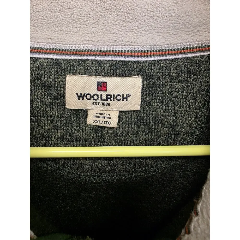WOOLRICH GREEN 1/4 ZIP PULLOVER XXL 1033